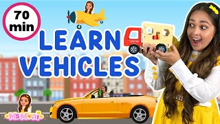 Learn Vehicles with Ms Moni  Car Bus Train Plane Rocket Boat  more  Toddler Learning Video [upl. by Neerom]