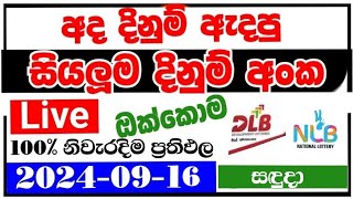 DLB NLB Today All Lottery Results 20240916 අද සියලුම ලොතරැයි ප්‍රතිඵල dlb nlb [upl. by Alica]