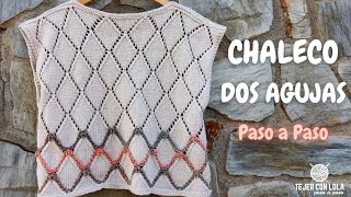 CHALECO A DOS AGUJAS  Cómo Tejer Paso a Paso🧶 [upl. by Yelha733]