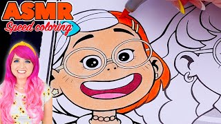 ASMR Speed Coloring Turning Red Mei amp Priya ASMR Coloring Sounds amp No Talking [upl. by Verbenia]