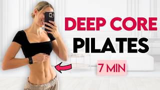 Sculpted Pilates Abs in 14 Days Deep Core Activation  7 min Workout [upl. by Ragse548]