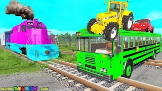 TRANSPORTING PIXAR CARS amp FRUITS WITH COLORED amp JOHN DEERE vs CLAAS vs TRACTORS  BeamNGdrive 962 [upl. by Aruat725]