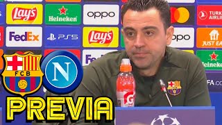 RUEDA PRENSA XAVI FC BARCELONA v SSC NAPOLI [upl. by Erdnuaed4]