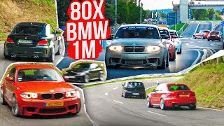 80x BMW 1M Coupé at the Nürburgring Accelerations Drift FlyBys [upl. by Lhadnek624]