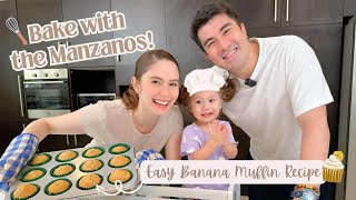 BAKE with the MANZANOS  EASY BANANA MUFFIN RECIPE  Jessy Mendiola [upl. by Ikin]