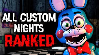 Ranking EVERY FNAF CUSTOM NIGHT From EASIEST To HARDEST [upl. by Timus]