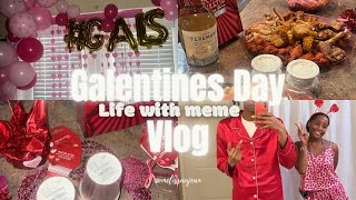 GALENTINES DAY VLOG Games Food Decor Painting [upl. by Juni]