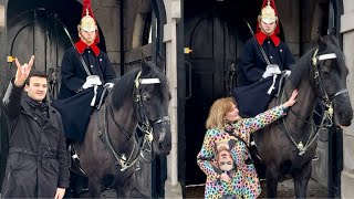 quotRegal Horses Hilarious Antics Entertaining Tourists on a Busy Dayquot [upl. by Notslah]