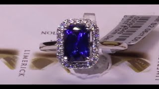 92849  S206ctD024ct  Sapphire and with Round Brilliant Diamond Halo  Platinum [upl. by Kwok]