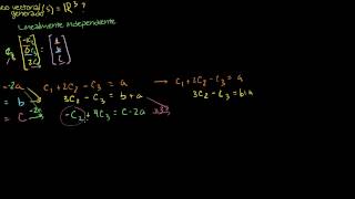 Ejemplo de espacio vectorial generado e independencia lineal [upl. by Terrence]