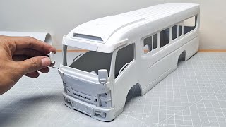 Making Isuzu Elf Microbus from PVC material  DIY RC Car part 1 [upl. by Teerprug643]