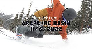 ONE TELEMARK RUN  ARAPAHOE BASIN CO USA  November 6 2022 [upl. by Truk55]