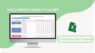 DailyWeeklyYearly Routine Planner Excel Template [upl. by Anyale]