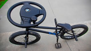 BMX RIDING WITH STEERING WHEEL [upl. by Nomyad]