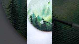 Painting Unbelievable Landscape with Fog 😱 🌲 shorts [upl. by Anyak]