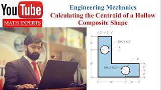 Centroid of a Hollow Composite Shape  Centroid of a shape with hole  Hollow shapes centroid [upl. by Nnylak]