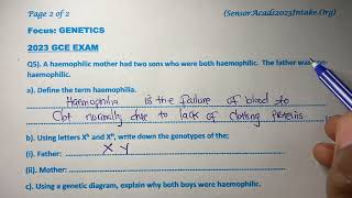 Biology P2 2023 GCE Exam Q5 on Genetics [upl. by Chem]