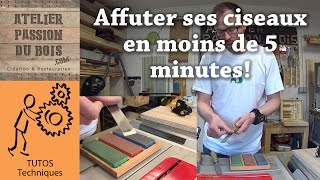 COMMENT AFFUTER SES CISEAUX A BOIS EN MOINS DE 5 MINUTES  méthode Paul Sellers [upl. by Shue]