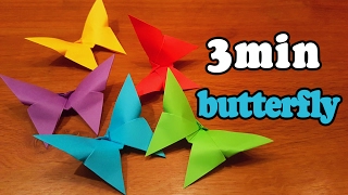 How To Make an Easy Origami Butterfly in 3 MINUTES [upl. by Ragan]