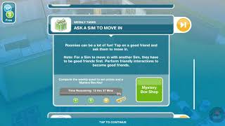 SIMS FreePlay  Weekly Task  Ask to move in [upl. by Melburn]