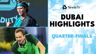 Medvedev vs Davidovich Fokina Rublev Hurkacz amp Humbert Play  Dubai 2024 QuarterFinal Highlights [upl. by Byron]