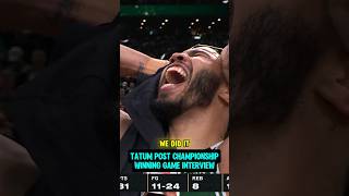 Jayson Tatum IN SHOCK during interview after WINNING FIRST RING🏆 [upl. by Annaihr275]