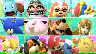 Super Smash Bros Ultimate  All Character Sleeping amp Waking Up Animations DLC Included [upl. by Burner]