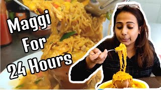 I ONLY ATE MAGGI FOR 24 HOURS  FOOD CHALLENGE [upl. by Aisayt]