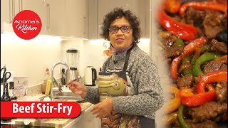 පුතාගේ ගෙදර ඉදන් හැදු පහසු කෑමක්  Episode 1099  Easy Beef Stir fry [upl. by Aihsekram]