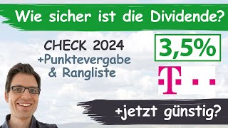 Deutsche Telekom Aktienanalyse 2024 Wie sicher ist die Dividende günstig bewertet [upl. by Nibas]