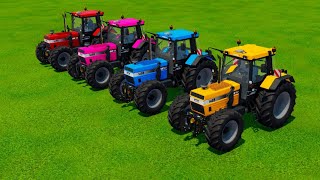 JOHN DEERE vs FENDT vs CLAAS vs VALTRA vs MCCORMICK TRACTORS BATTLE  Farming Simulator 22 [upl. by Astred705]