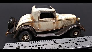 Ford 1932 Three Window V8 Coupe 132 Scale Model Kit Build Review and Weathering AMT [upl. by Bhatt]