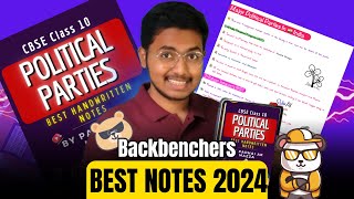 Political Parties  CLASS 10 Boards SST Civics Toppers Handwritten Notes 2024  Class 10 One Shot 🔥 [upl. by Sharron]