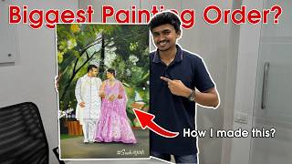 How I made my Biggest Commissioned Painting  Acrylic Painting [upl. by Noraa]