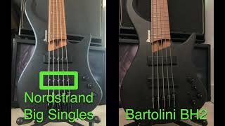 Bartolini BH2 vs Nordstrand Big Singles bass pickup shootout [upl. by Jard]