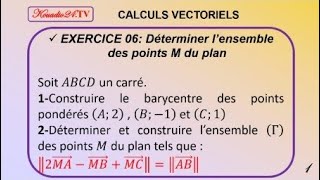 EXERCICE  06 CALCULS VECTORIELS  LIGNE DE NIVEAU [upl. by Harald]