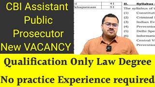 CBI Assistant Public Prosecutor VACANCY  Syllabus Question Paper Karad Law Classes [upl. by Virgel]