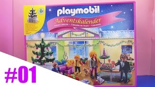 PLAYMOBIL Adventskalender Weihnachtsabend mit beleuchtetem Baum Unboxing und ERSTES Türchen [upl. by Kelwen566]