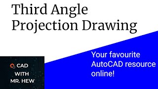 third angle projection drawing Autocad [upl. by Leod]