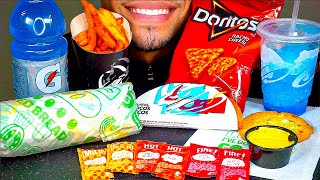 ASMR TACOBELL SUBWAY JERRY EATING SOUNDS NACHO CHEESE FRIES DORITOS TACOS NO TALK MUKBANG 먹방 [upl. by Faline958]