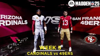 Cardinals vs 49ers  Week 5  Madden NFL 25 simulation  2024 regular season [upl. by Ramedlaw]