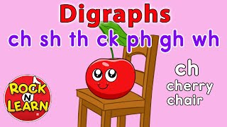 Digraphs  ch sh th ck ph gh wh  Rock N Learn Phonics Songs [upl. by Aelahs]