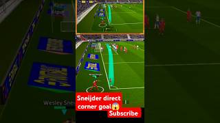 Direct corner goal Sneijder 😱 efootball2024 football viralvideo doubletouch efootball2025 pes [upl. by Neau419]