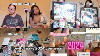 Make a Vision Board With Me amp Bestie  how to make 2024 YOUR year  chitchat [upl. by Fayette]