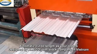 Máy cán tôn sóng vuông  AMECO Roofing roll forming machine [upl. by Ehc380]