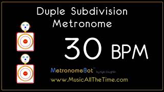 Duple subdivision metronome at 30 BPM MetronomeBot [upl. by Ahen]