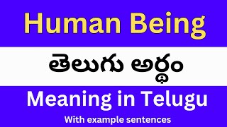 Human Being meaning in telugu with examples  Human Being తెలుగు లో అర్థం Meaning in Telugu [upl. by Hoxsie]