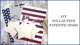 DIY Dollar Tree Patriotic Stars Shelf Sitters  Patriotic Tier Tray Decor  Fourth of July Decor [upl. by Pliske217]