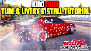 CarX Drift Racing Online  Kino Mod Livery  Tune Install Tutorial [upl. by Onidranreb602]