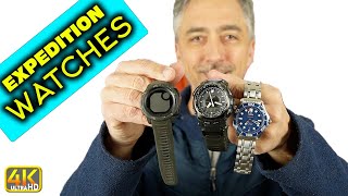 Which Watch For Ski Expeditions Mountaineering 4k UHD watches omega casio garmin [upl. by Osterhus]